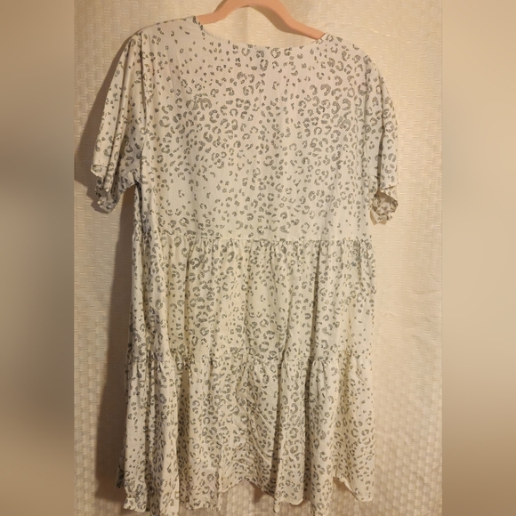 Day Black and White Leapord Patterned Babydoll Dress Women's XL - Picture 5 of 6